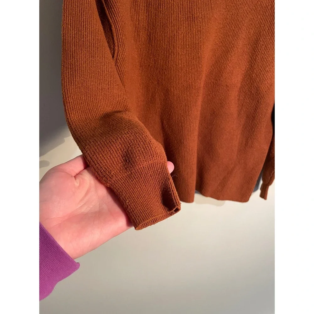 Free People Softly Structured Rib Knit‎ Cowl Neck Oversized Sweater Size XS